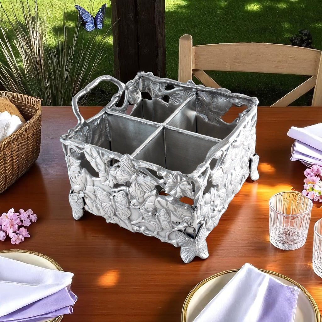 Butterfly Flatware Caddy in Sculptural Metal