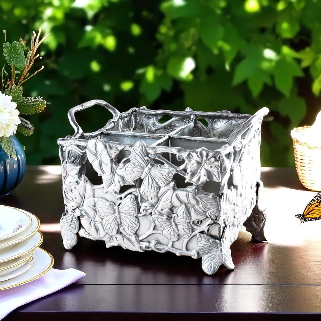 Butterfly Flatware Caddy in Sculptural Metal