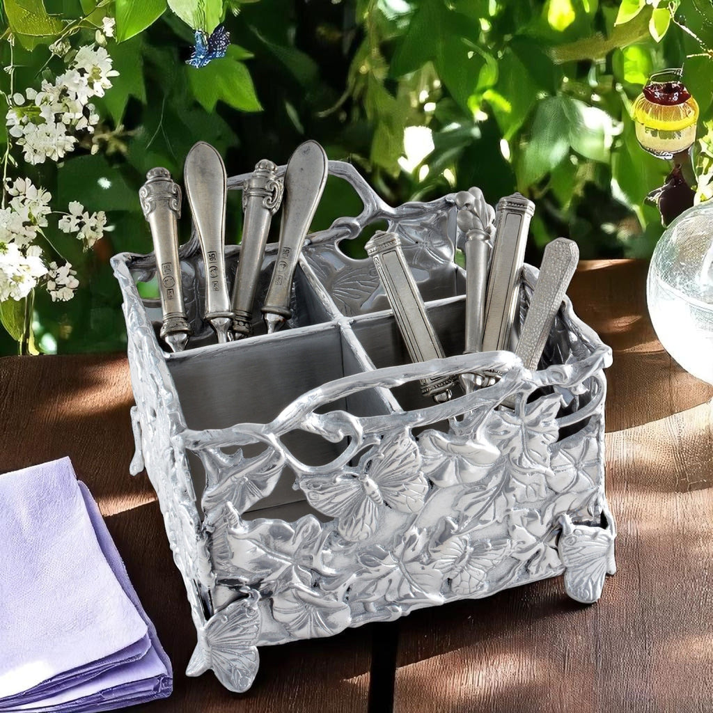 Butterfly Flatware Caddy in Sculptural Metal