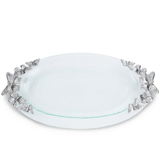 Butterfly Glass Platter Decorative Accent