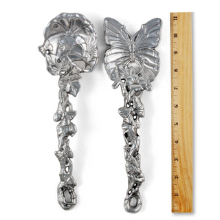 Butterfly Salad Serving Set in Sculptural Metal