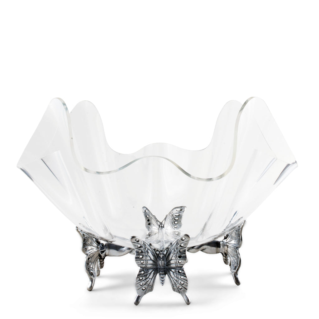 Butterfly Stand Acrylic Bowl 14 Inch