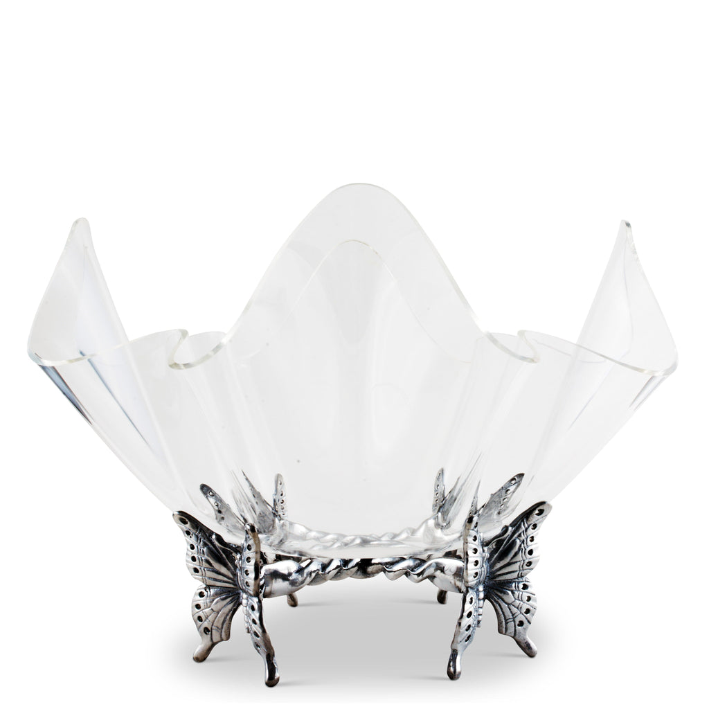 Butterfly Stand Acrylic Bowl 14 Inch