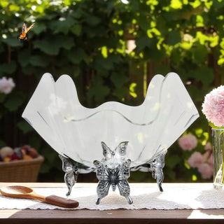 Butterfly Stand Acrylic Bowl 14 Inch