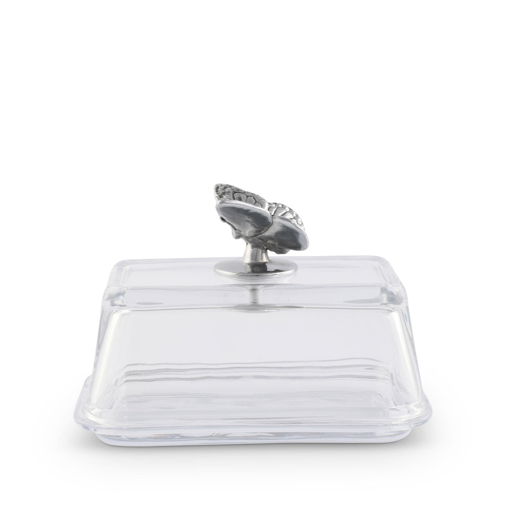 Glass Butterfly Butter Dish