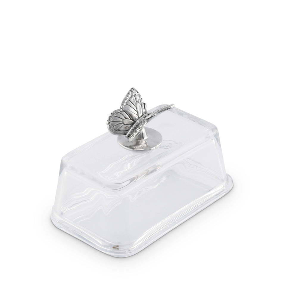 Glass Butterfly Butter Dish