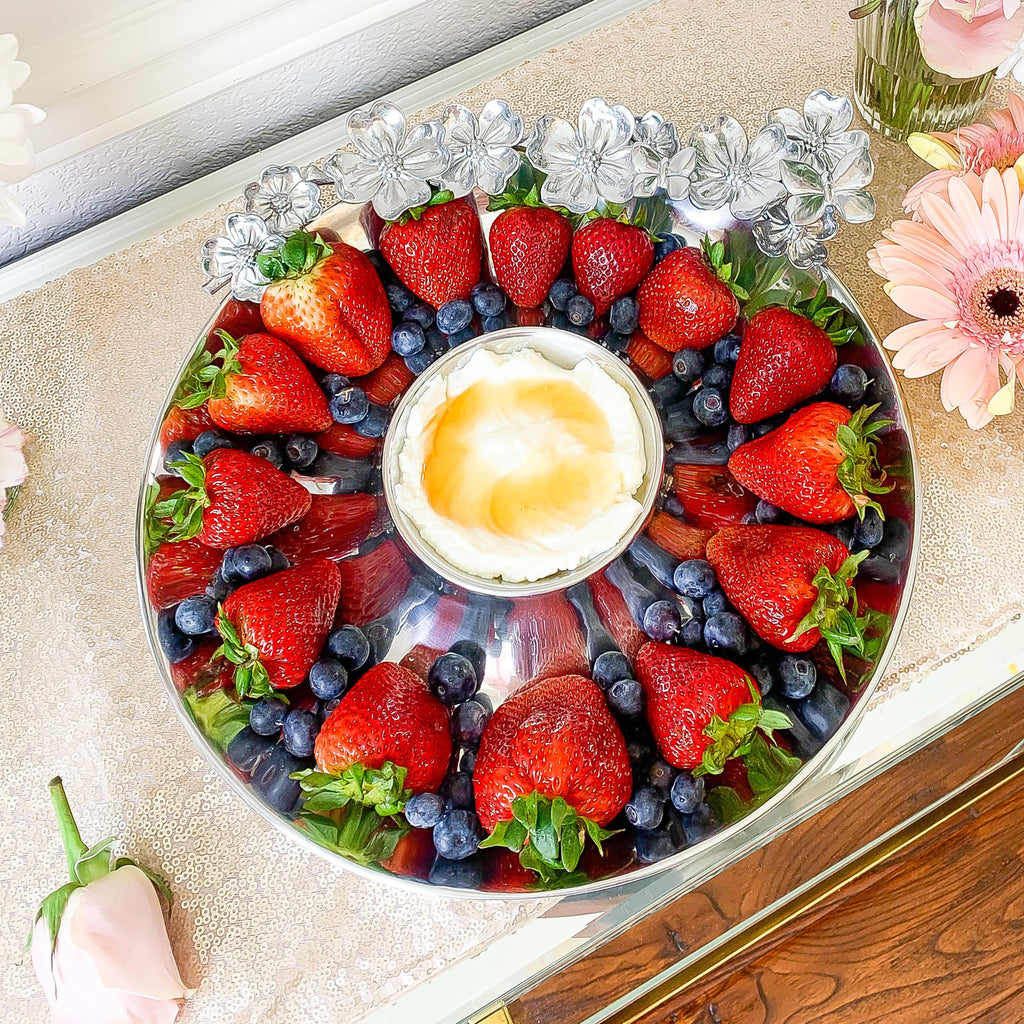 Butterfly and Dogwood Chip & Dip Serving Platter