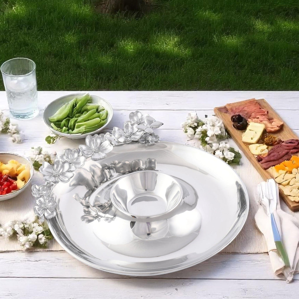 Butterfly and Dogwood Chip & Dip Serving Platter