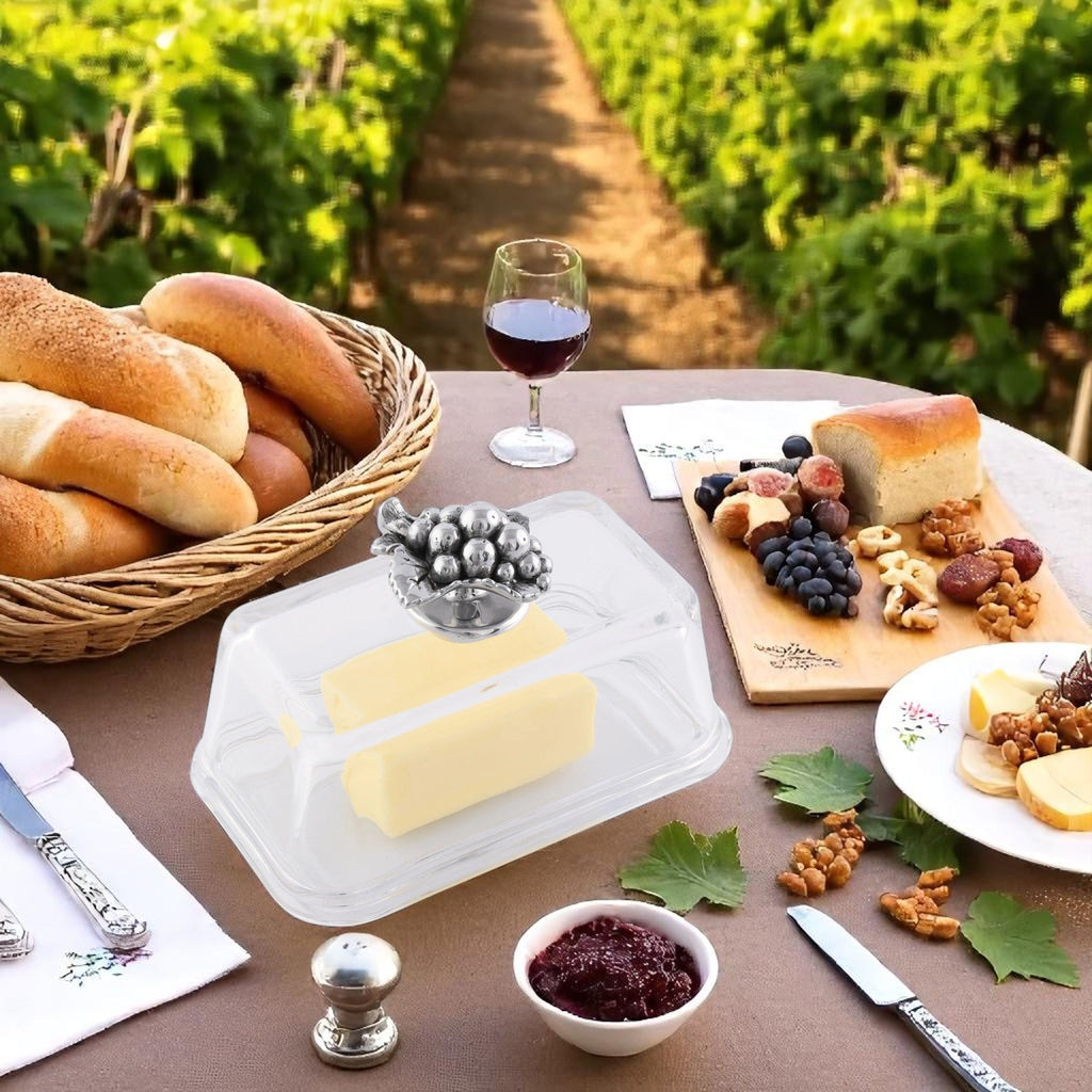 Grape Glass Butter Dish | Elegant Tabletop Accent