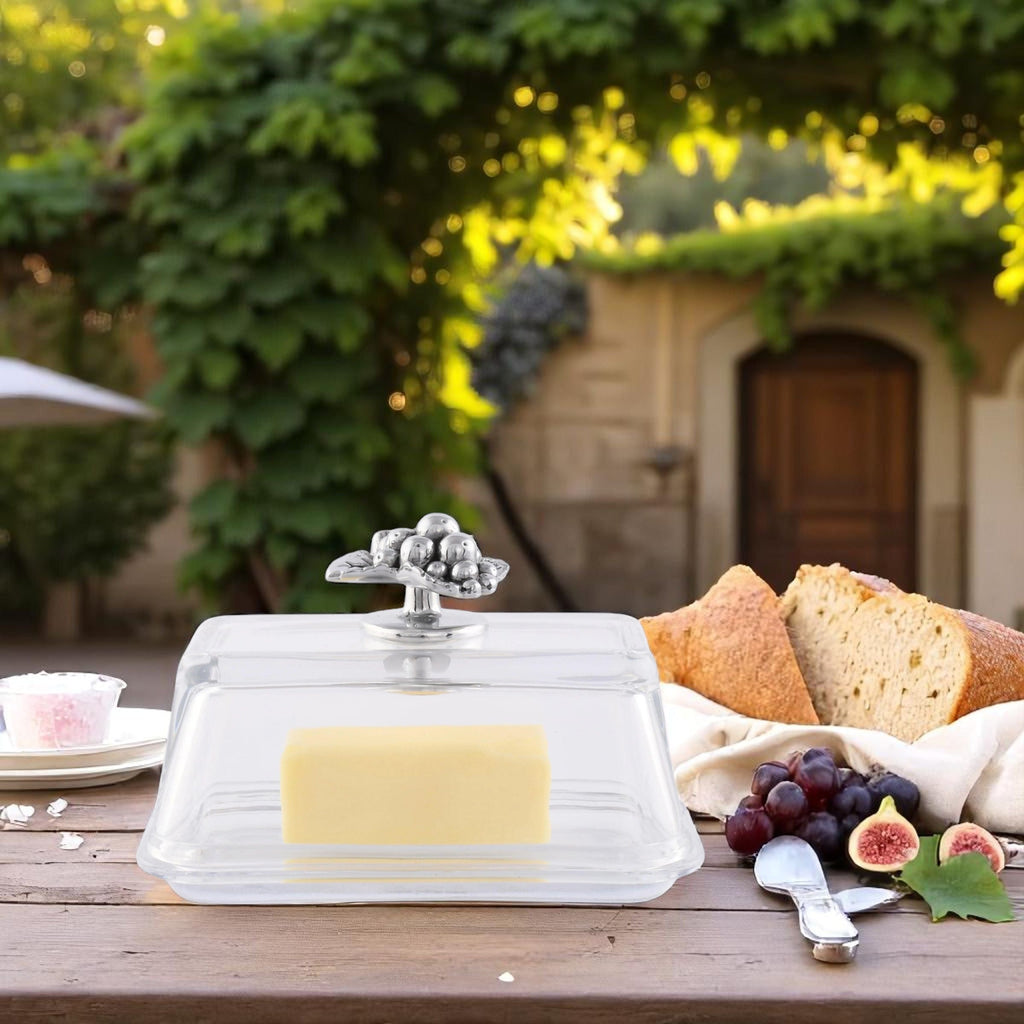 Grape Glass Butter Dish | Elegant Tabletop Accent