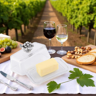 Grape Glass Butter Dish | Elegant Tabletop Accent
