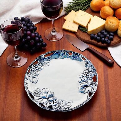 Grape 12-Inch Round Plate | Elegant Table Décor & Serving Accent