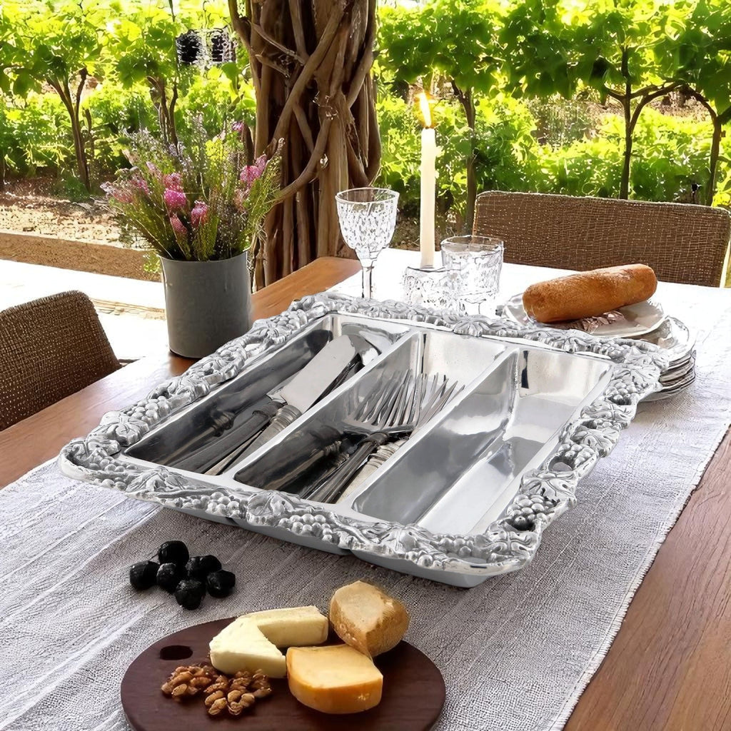 Grape Flatware Caddy Vineyard Table Accent