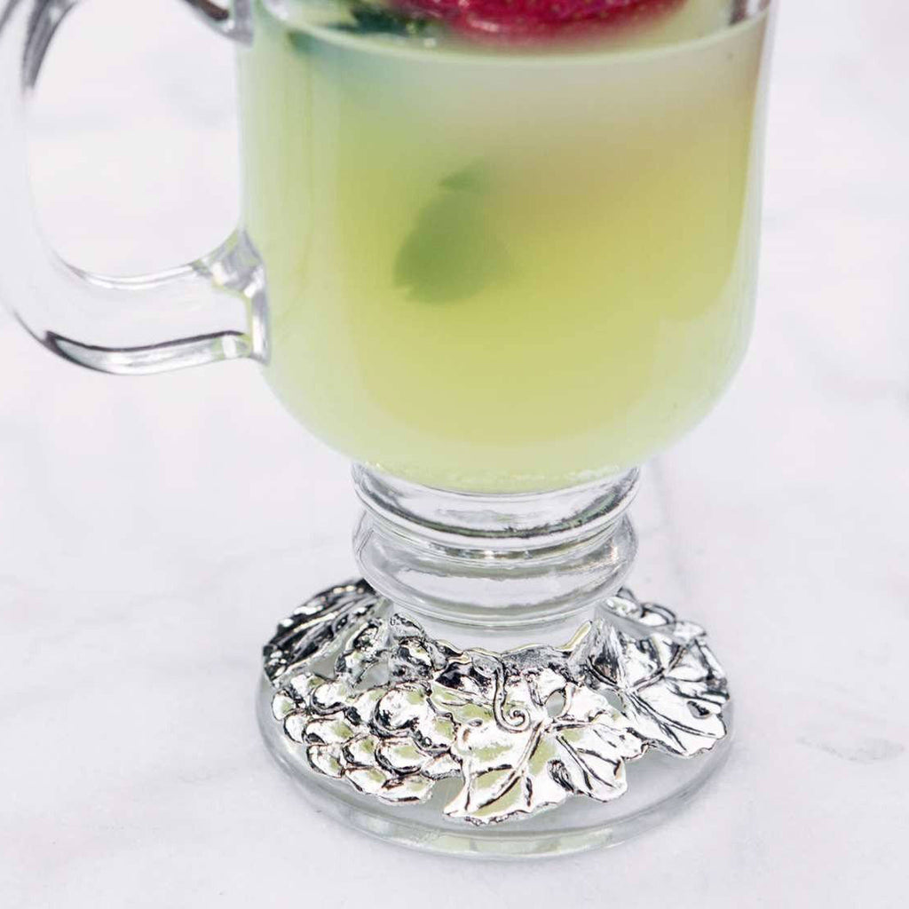 Grape Design Glass Mug Vineyard Accent