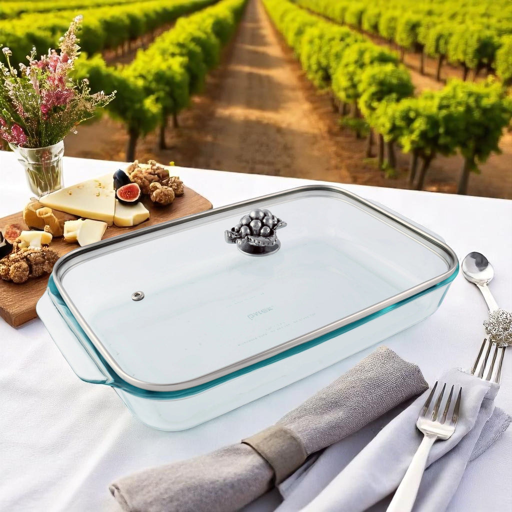 Grape Lid with Pyrex 3-Qt Baking Dish | Elegant Bakeware