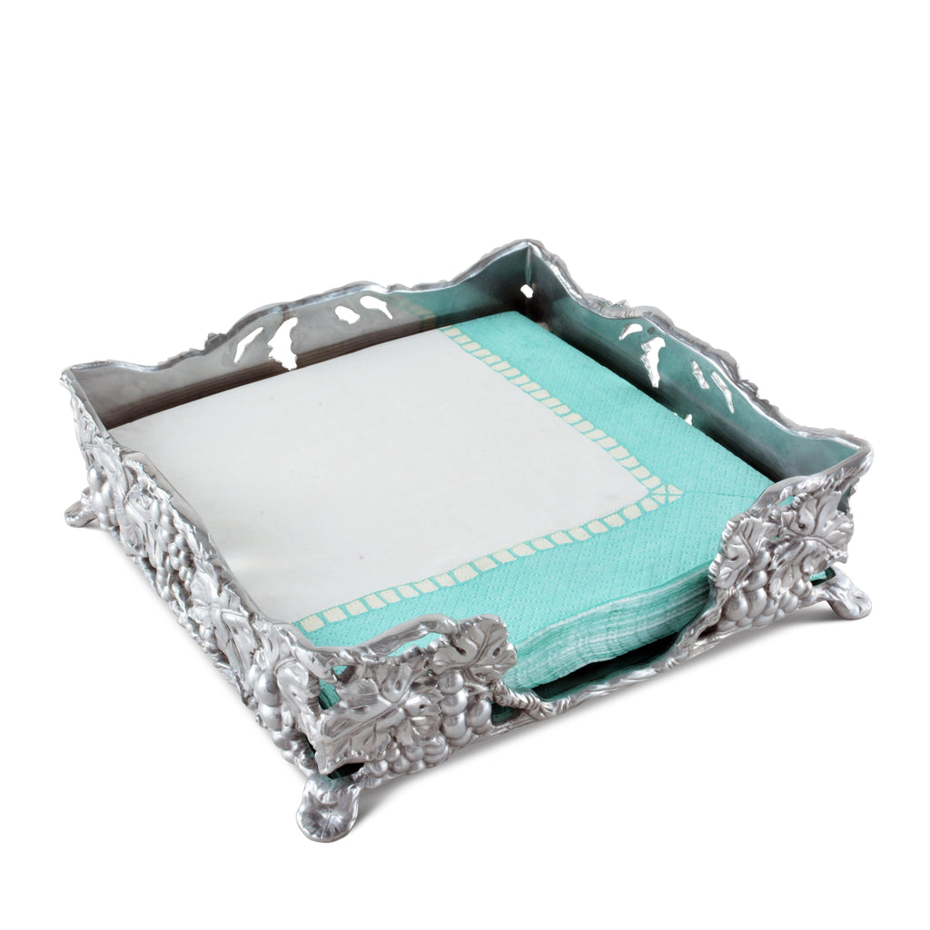 Grape Luncheon Napkin Box Vineyard Table Accent