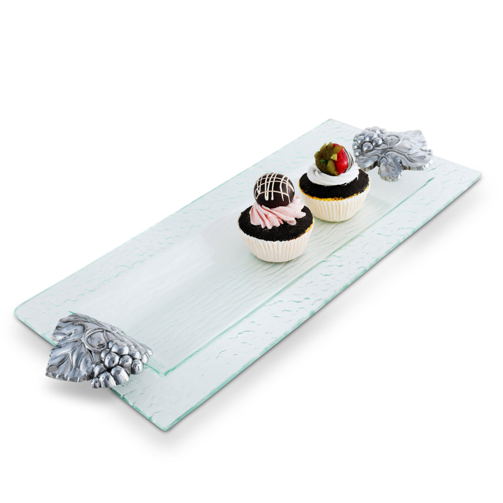 Sculpted Grape Oblong Tray | Classic Entertaining Accent