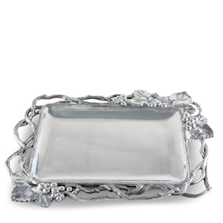 Grape Open Vine Rectangle Tray | Elegant Table Décor Accent