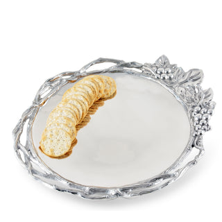 Grape Open Vine Round Tray Large Table Accent