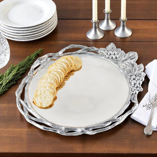 Grape Open Vine Round Tray Large Table Accent