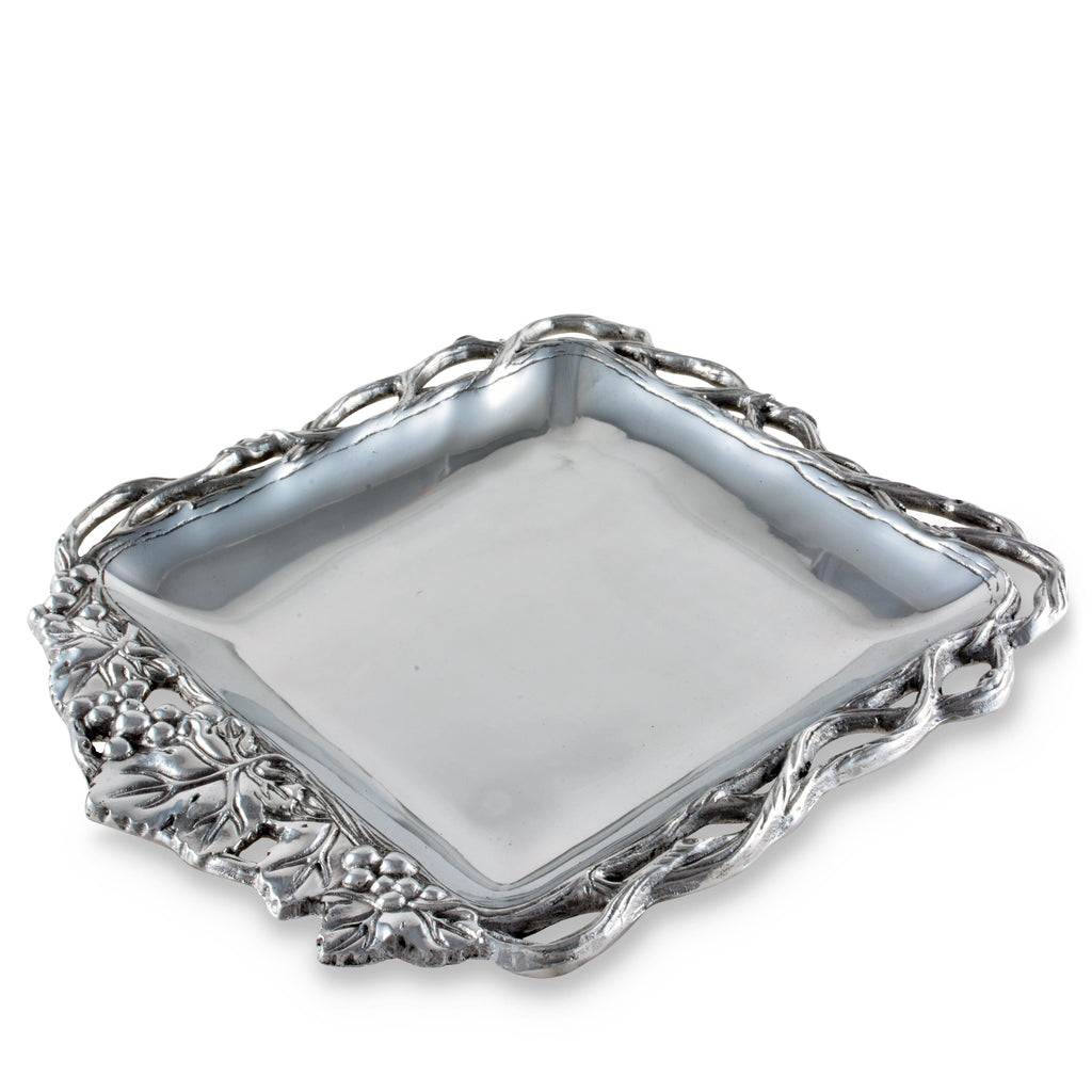 Open Vine Grape Square Tray 12″ | Sophisticated Table Accent