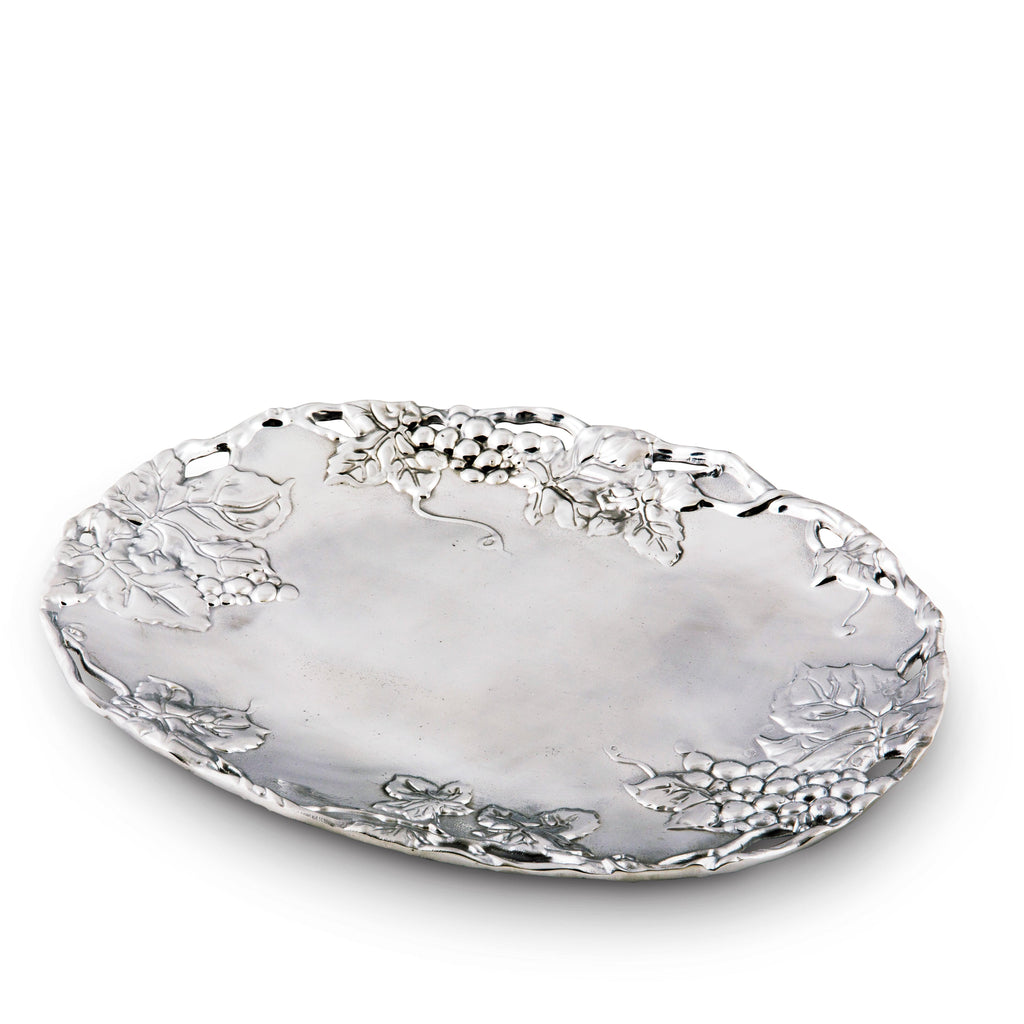Sculpted Grape Oval Platter | Elegant Dining Centerpiece
