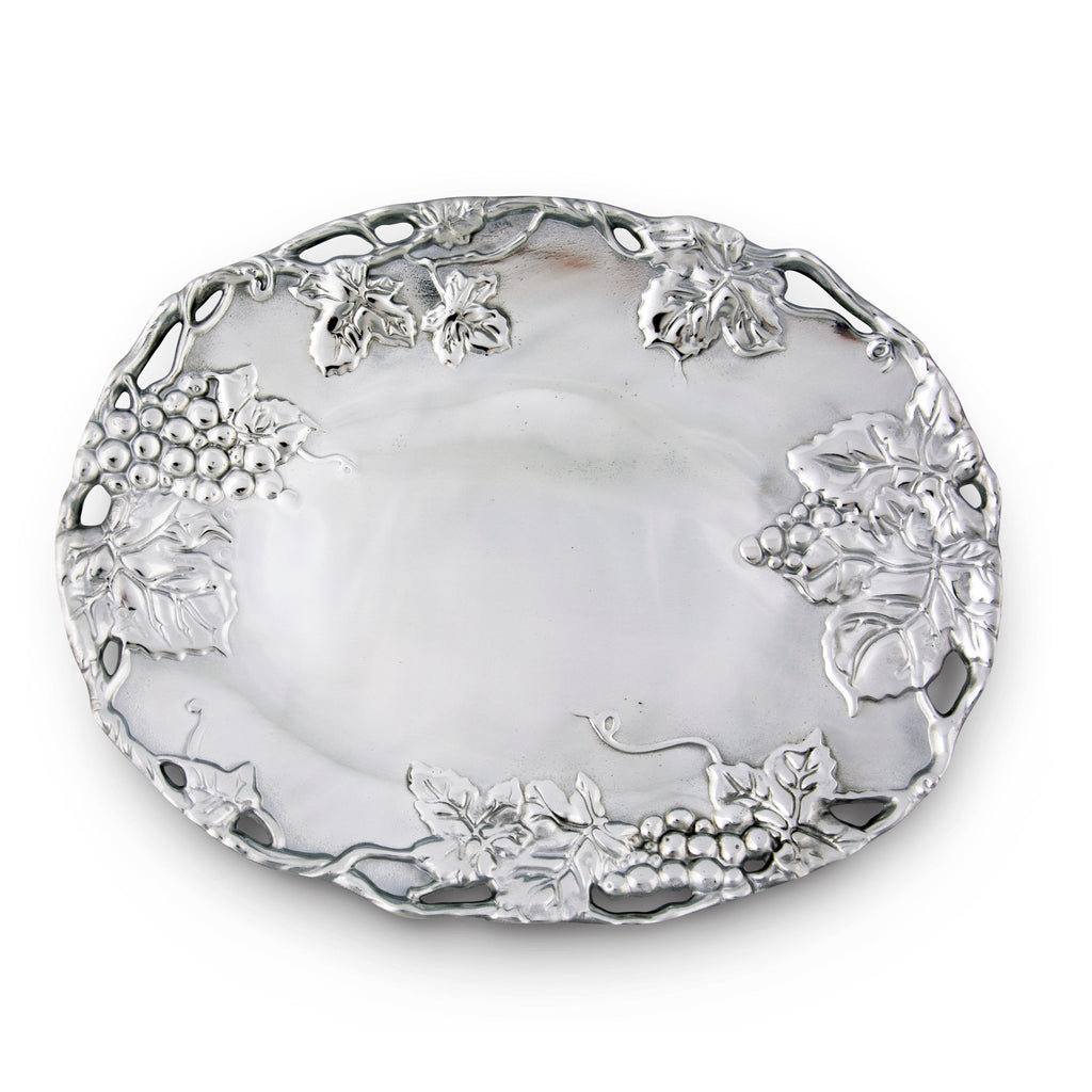 Sculpted Grape Oval Platter | Elegant Dining Centerpiece