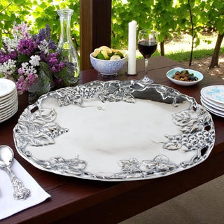 Sculpted Grape Oval Platter | Elegant Dining Centerpiece