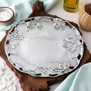 Sculpted Grape Oval Platter | Elegant Dining Centerpiece