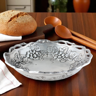 Artfully Sculpted Grape Pasta Bowl | Timeless Table Elegance
