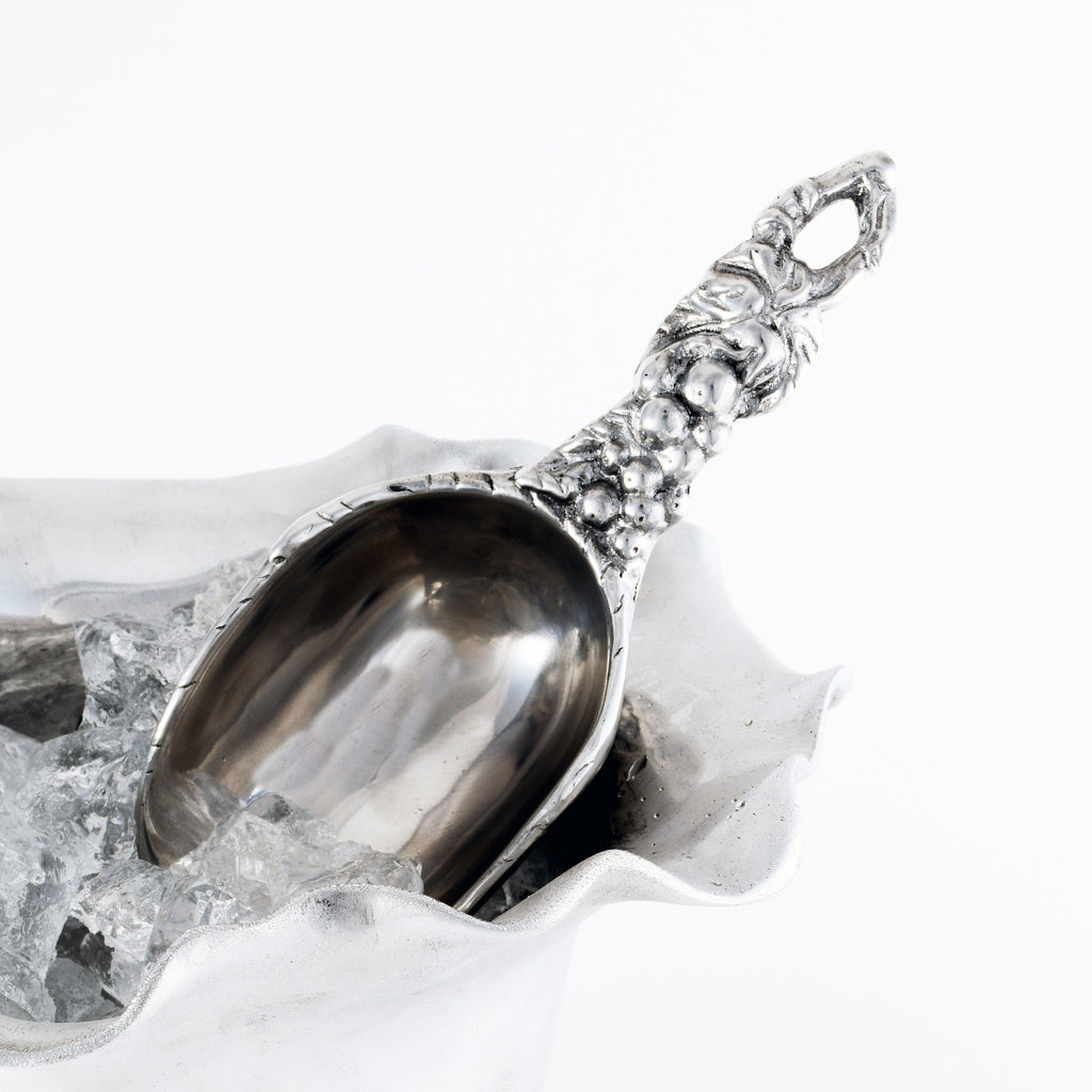 Sculpted Grape Pattern Ice Scoop | Refined Bar Elegance