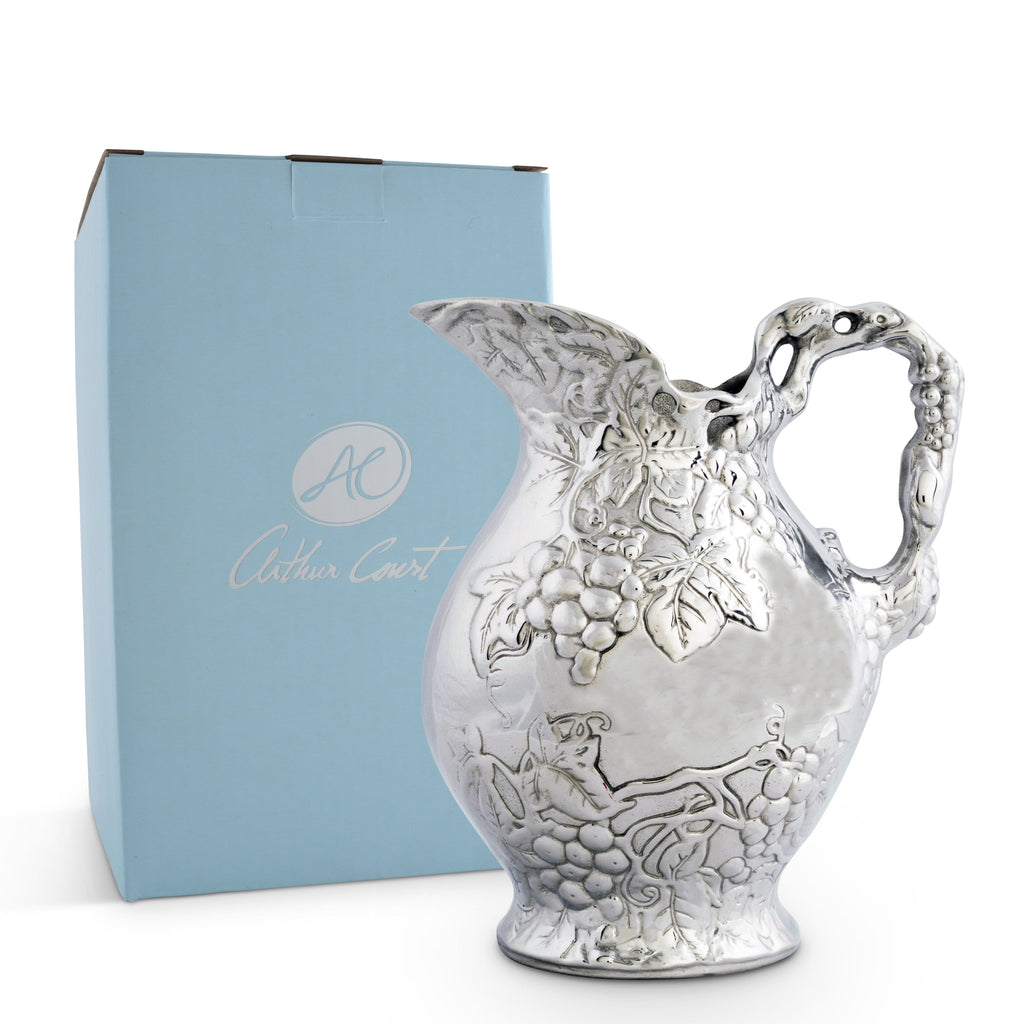 Sculpted Grape Pitcher | Refined Tabletop Elegance