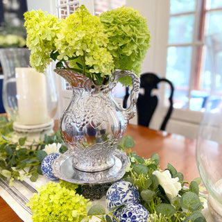 Sculpted Grape Pitcher | Refined Tabletop Elegance