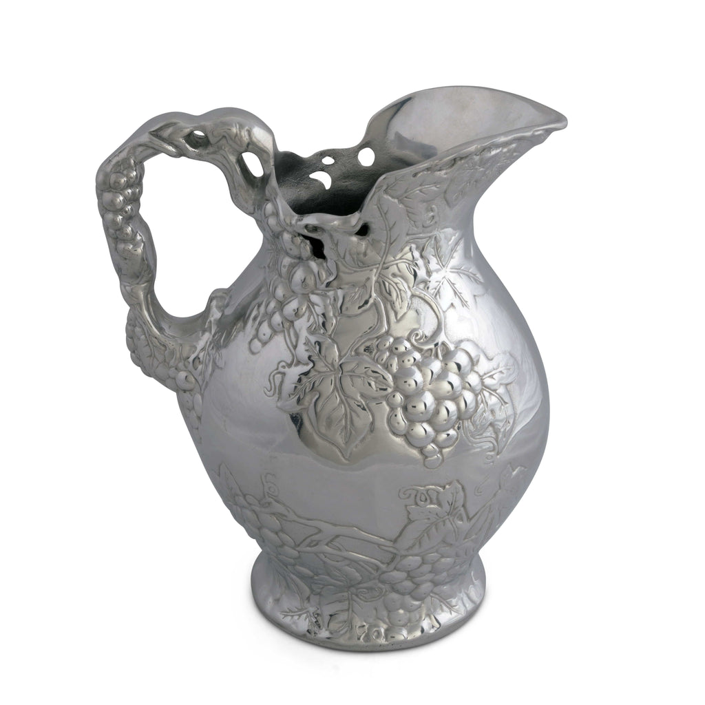 Sculpted Grape Pitcher | Refined Tabletop Elegance
