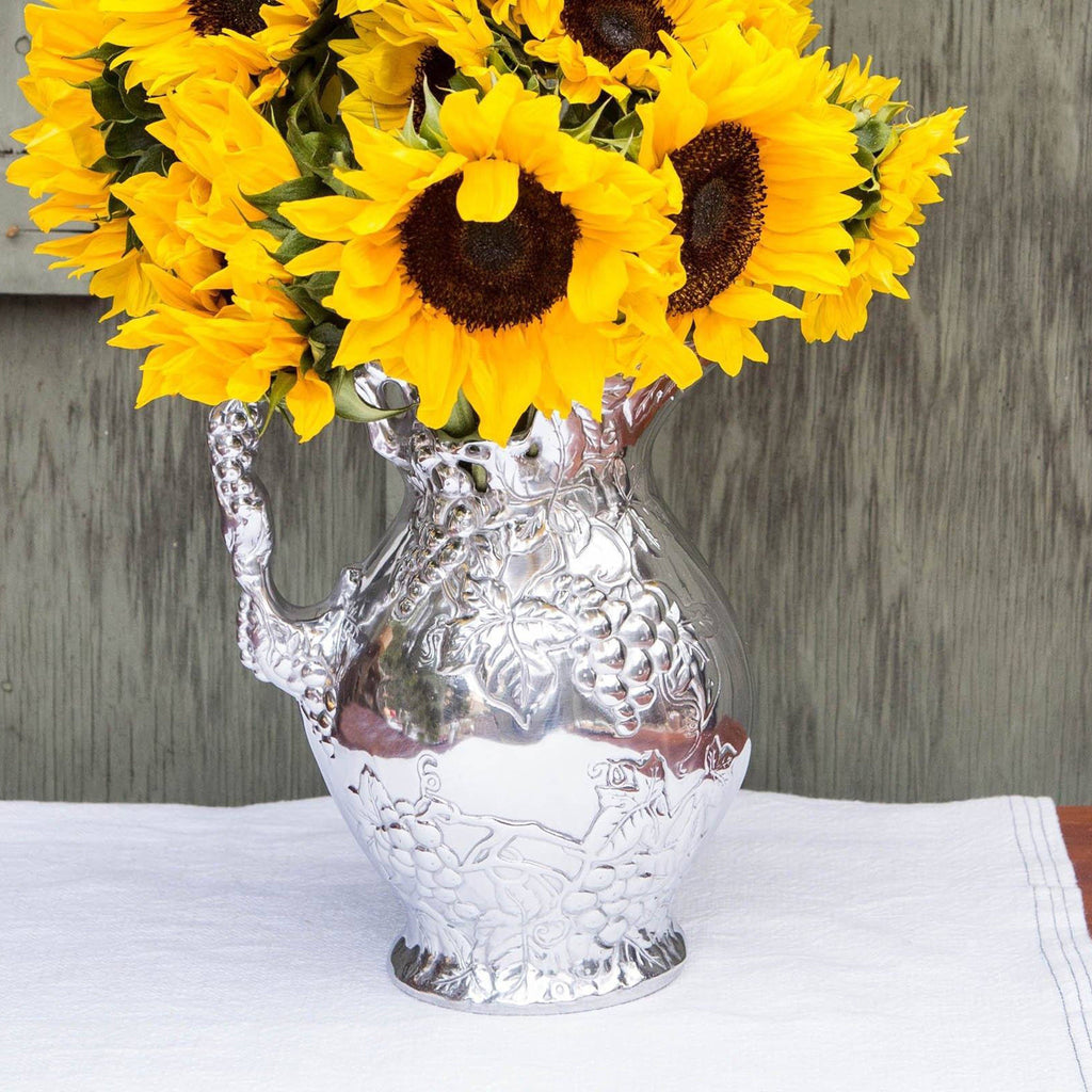 Sculpted Grape Pitcher | Refined Tabletop Elegance