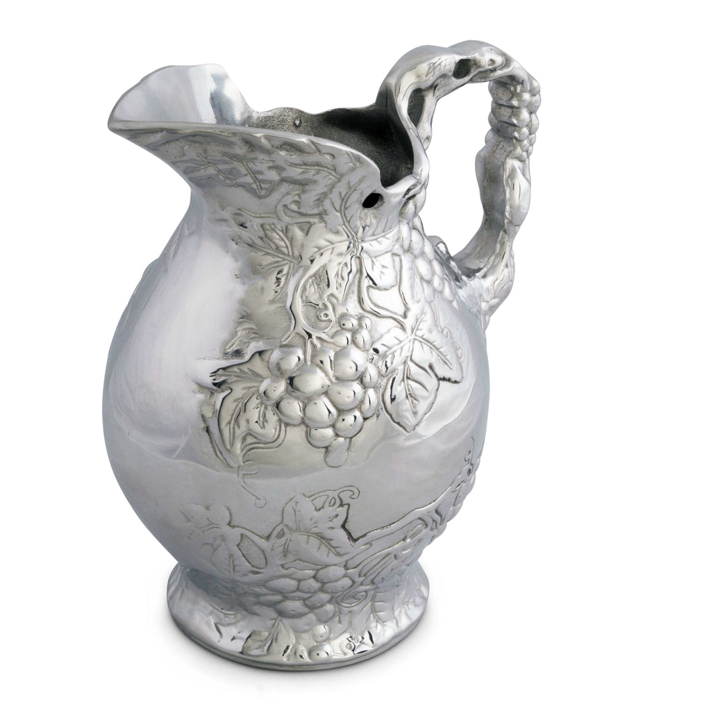 Sculpted Grape Pitcher | Refined Tabletop Elegance