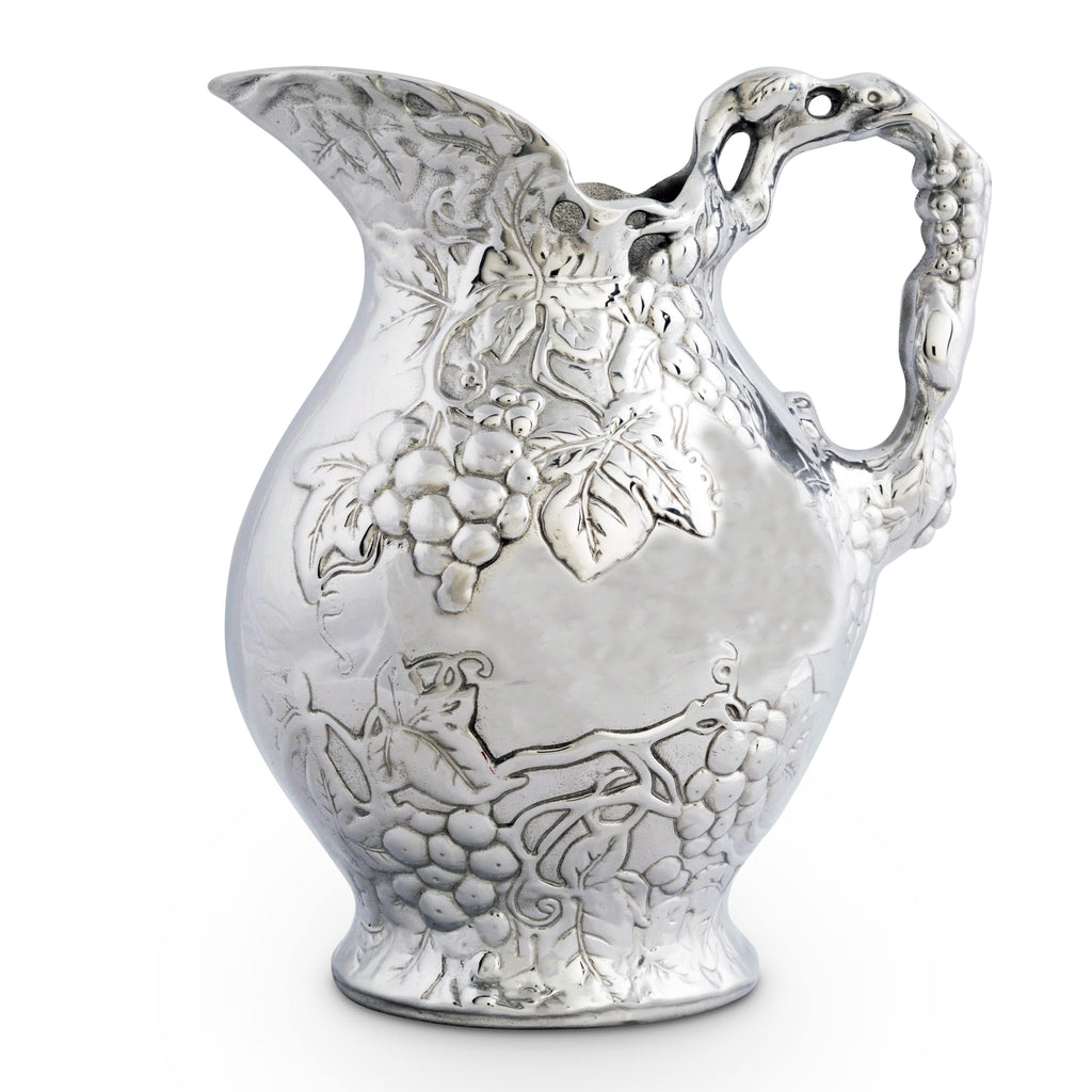 Sculpted Grape Pitcher | Refined Tabletop Elegance