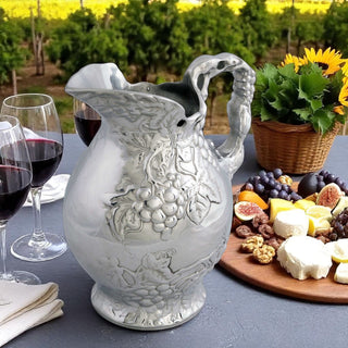 Sculpted Grape Pitcher | Refined Tabletop Elegance