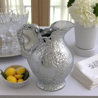Sculpted Grape Pitcher | Refined Tabletop Elegance