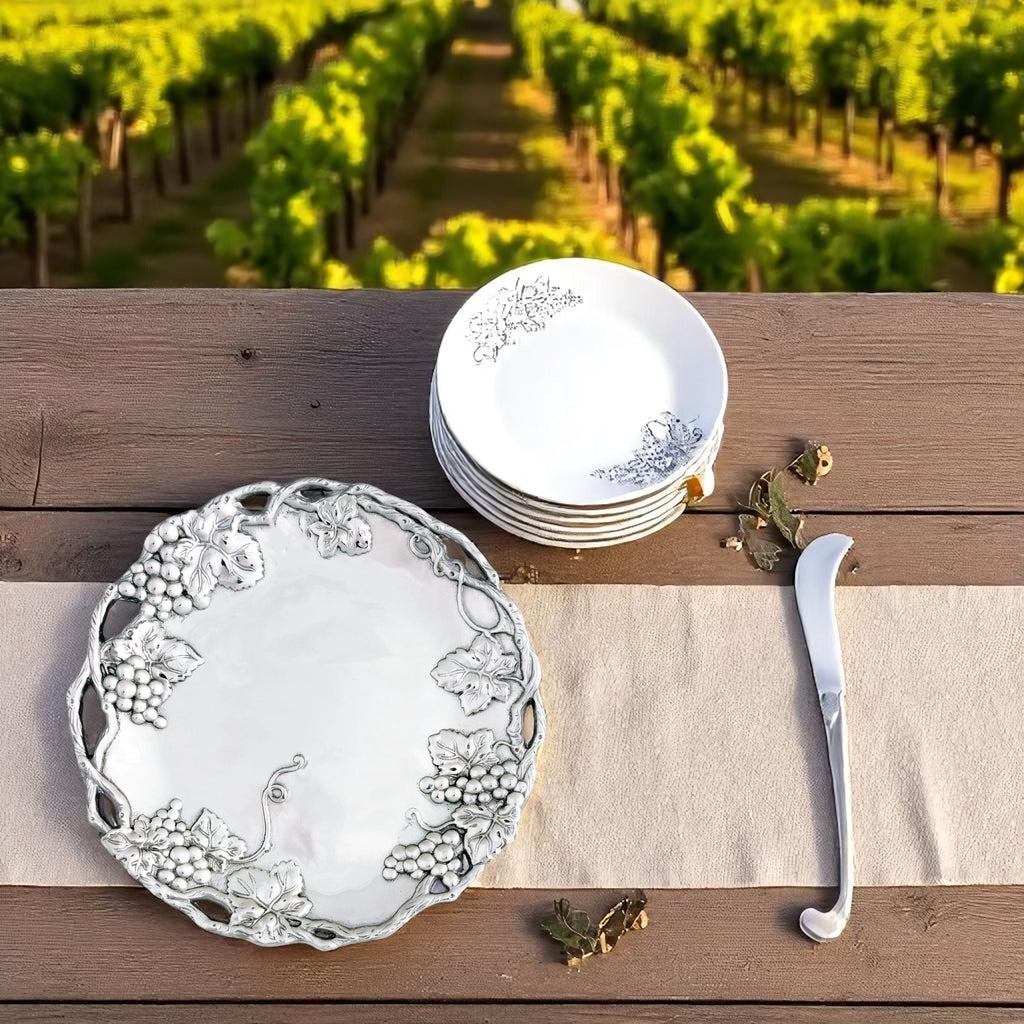 Grape Round Tray 15″ | Elegant Entertaining Serveware