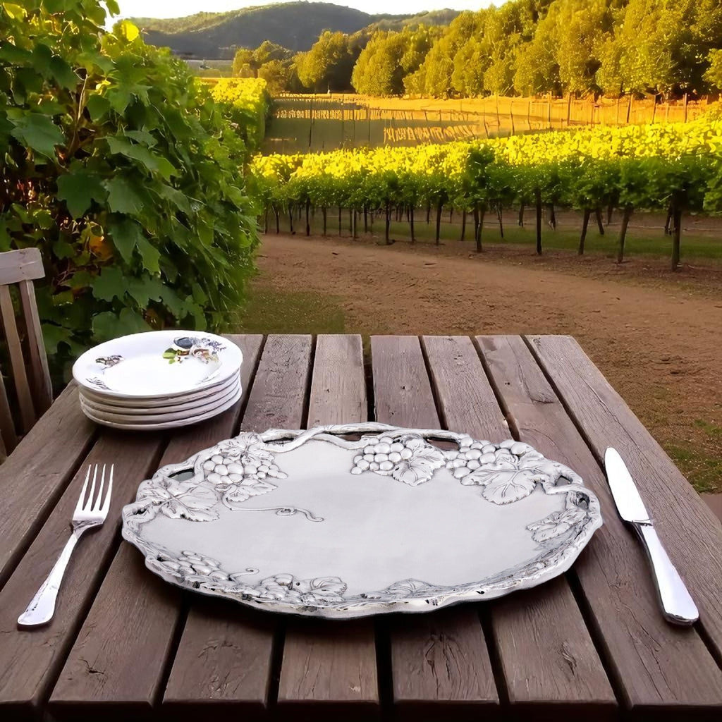 Grape Round Tray 15″ | Elegant Entertaining Serveware