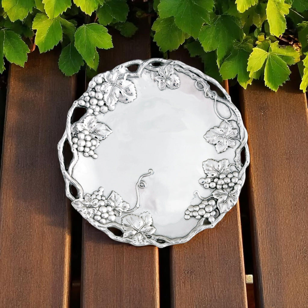 Grape Round Tray 15″ | Elegant Entertaining Serveware
