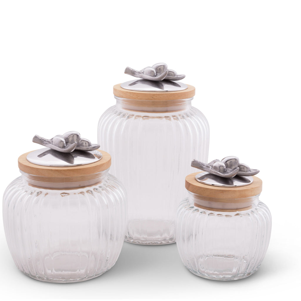 Olive Knob Glass Canisters | Sculptural Kitchen Storage