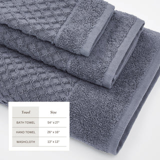 Grayson Cotton Diamond Waffle Weave Bath Towel Set