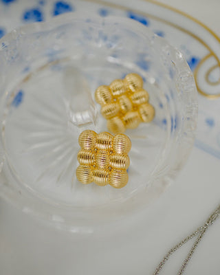 Ava - Statement Stud Earring - 18k Plated