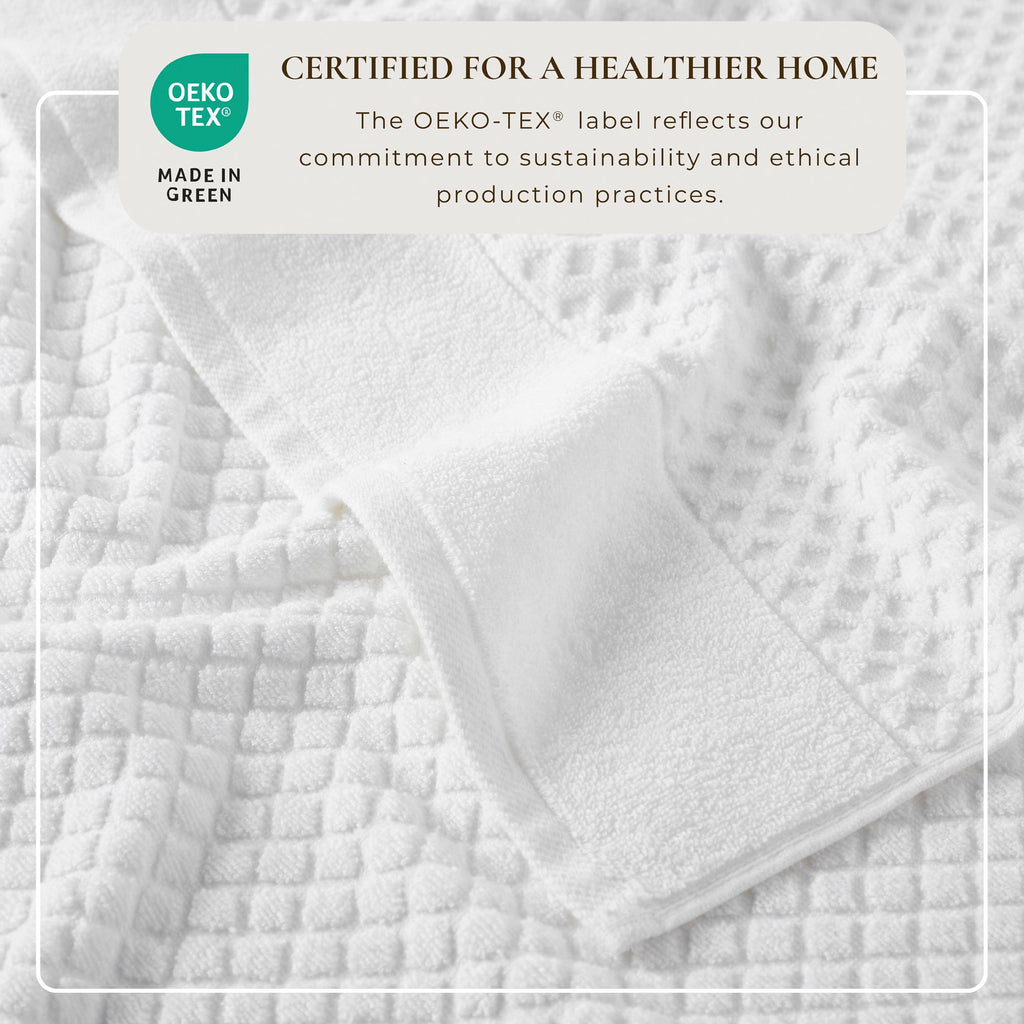 Grayson Cotton Diamond Waffle Weave Bath Towel Set