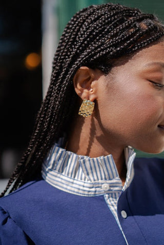 Avery Bamboo Earring Earring - 18k Gold Plated