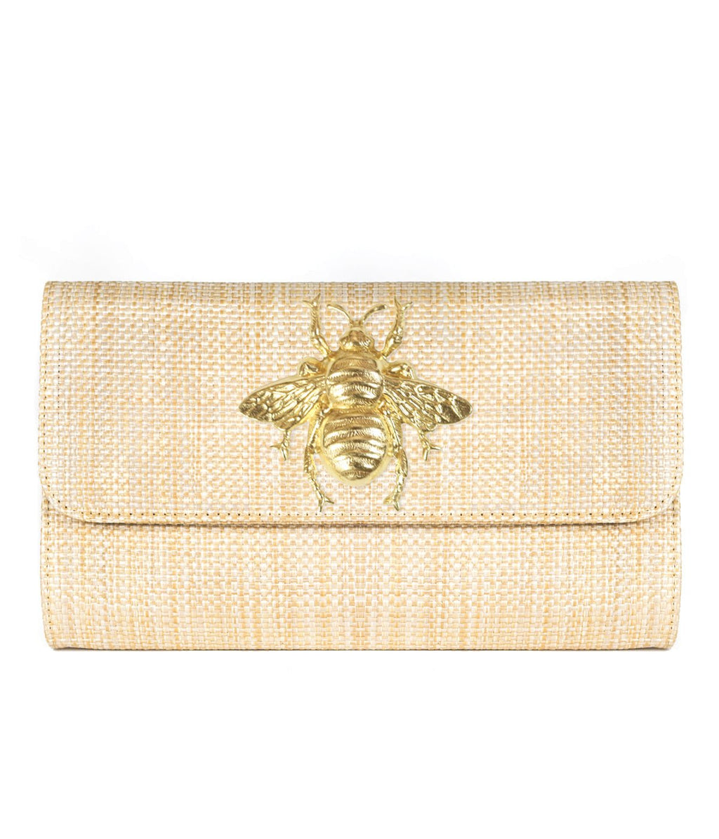 Avery Charm Straw Clutch – Convertible Crossbody