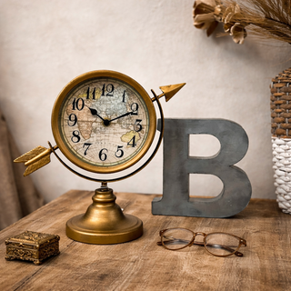Vintage-Style Decorative Tabletop Clock