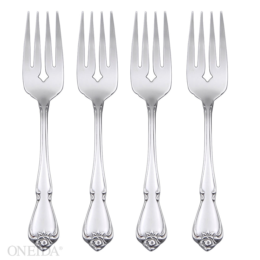 Oneida True Rose Salad Forks, Set of 4, 18/0 stainless steel